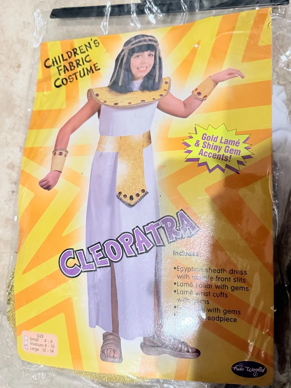 New Girls Children's Cleopatra Costume - White and Gold